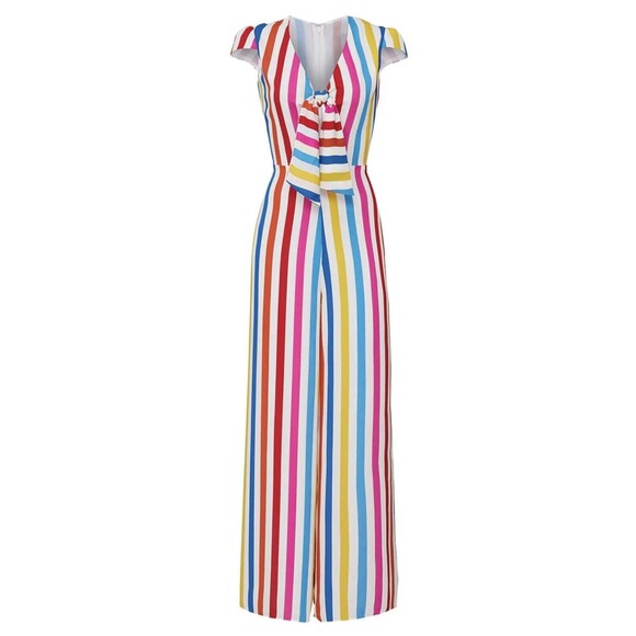 COLOR ME COURTNEY Sheree Colorful Striped Jumpsuit SIZE 6 - Picture 11 of 11